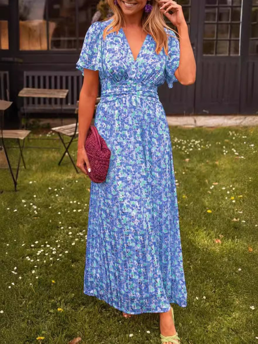 Élina – Vestido largo fluido con flores