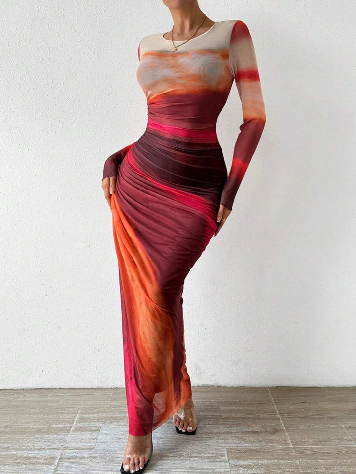 Vestido Maxi de Manga Larga