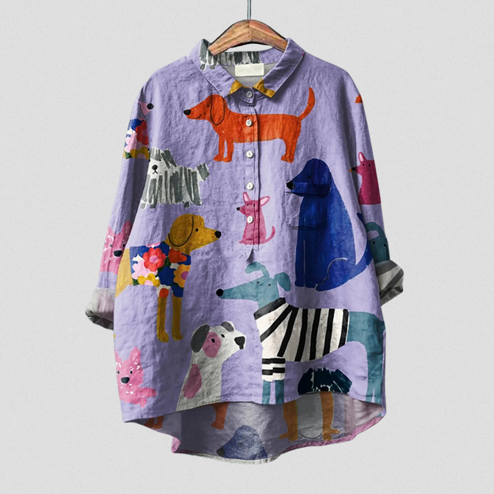 Coralie | Camiseta Casual de Arte Canino para Mujeres