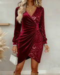 VESTIDO MIDI CON ESCOTE EN V