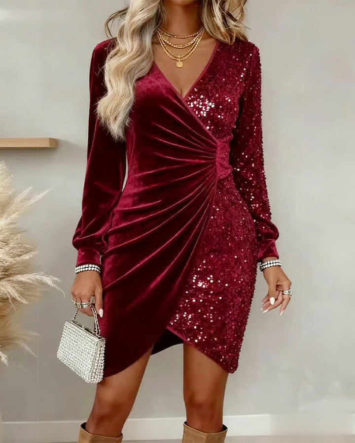 VESTIDO MIDI CON ESCOTE EN V