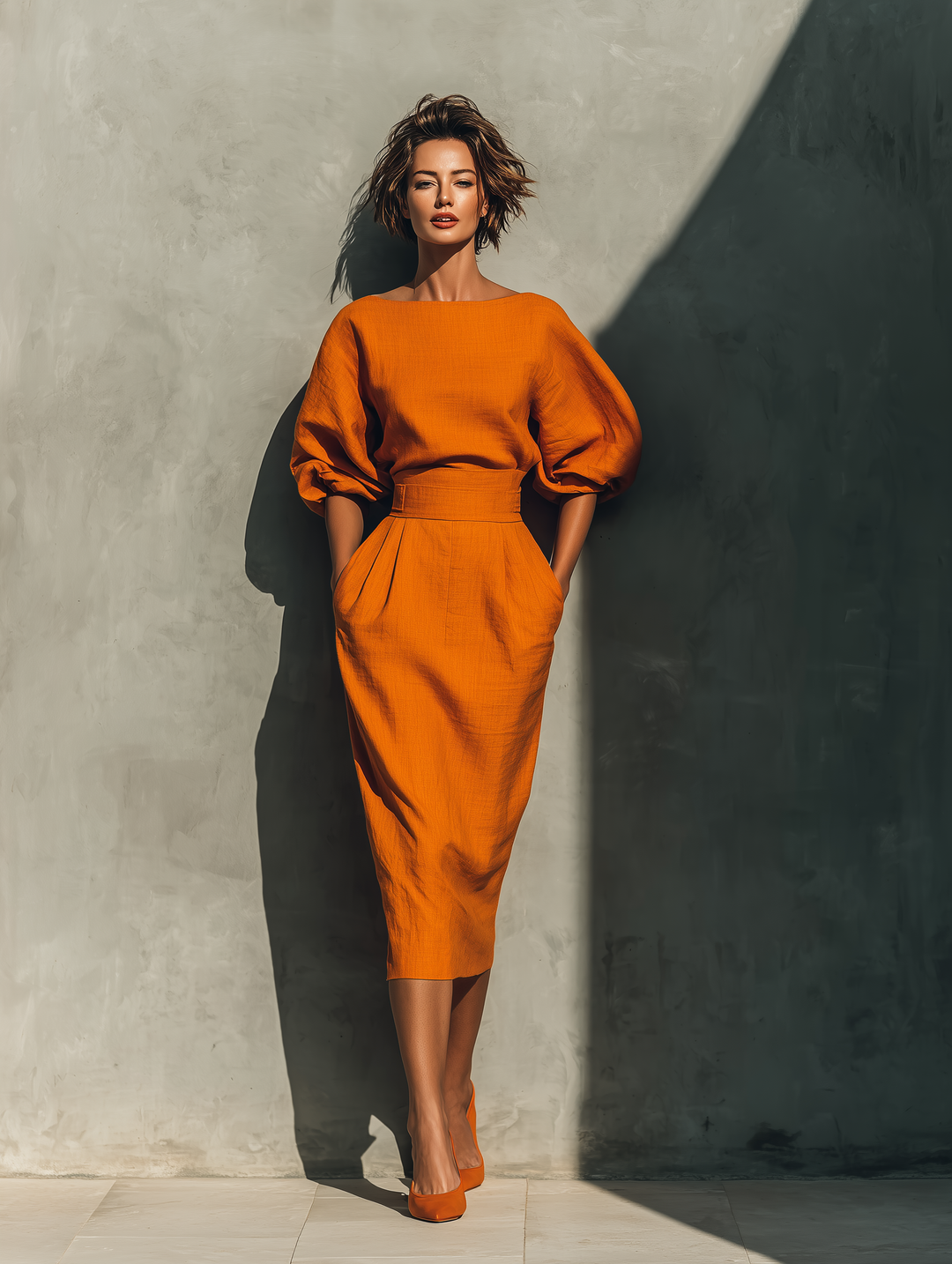 Conjunto de Top Naranja