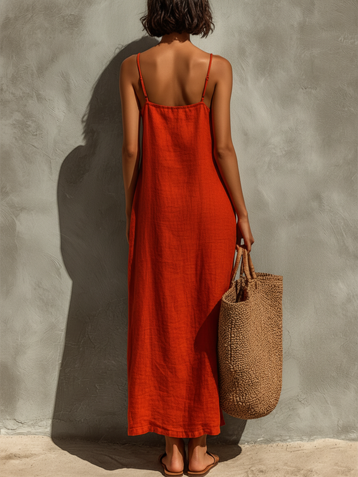 Vestido Boho de Algodón Rojo