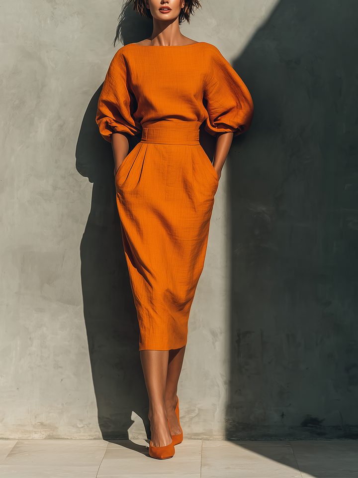 Conjunto de Top Naranja