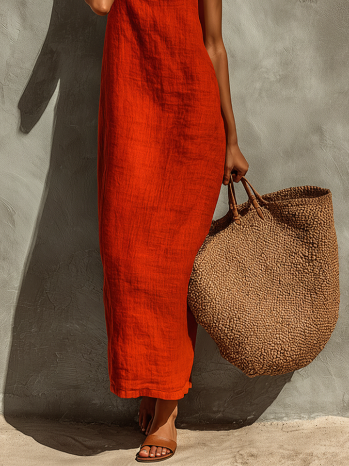 Vestido Boho de Algodón Rojo