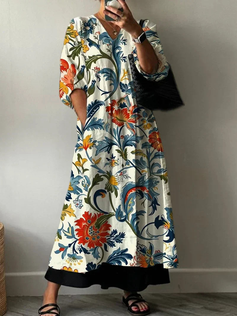Vestido Elegante con Estampado Floral Carol