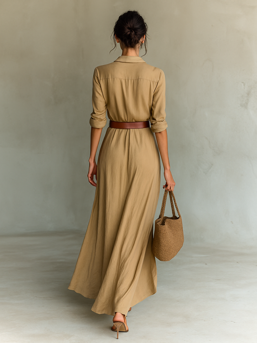 Maxi Vestido de Manga Larga