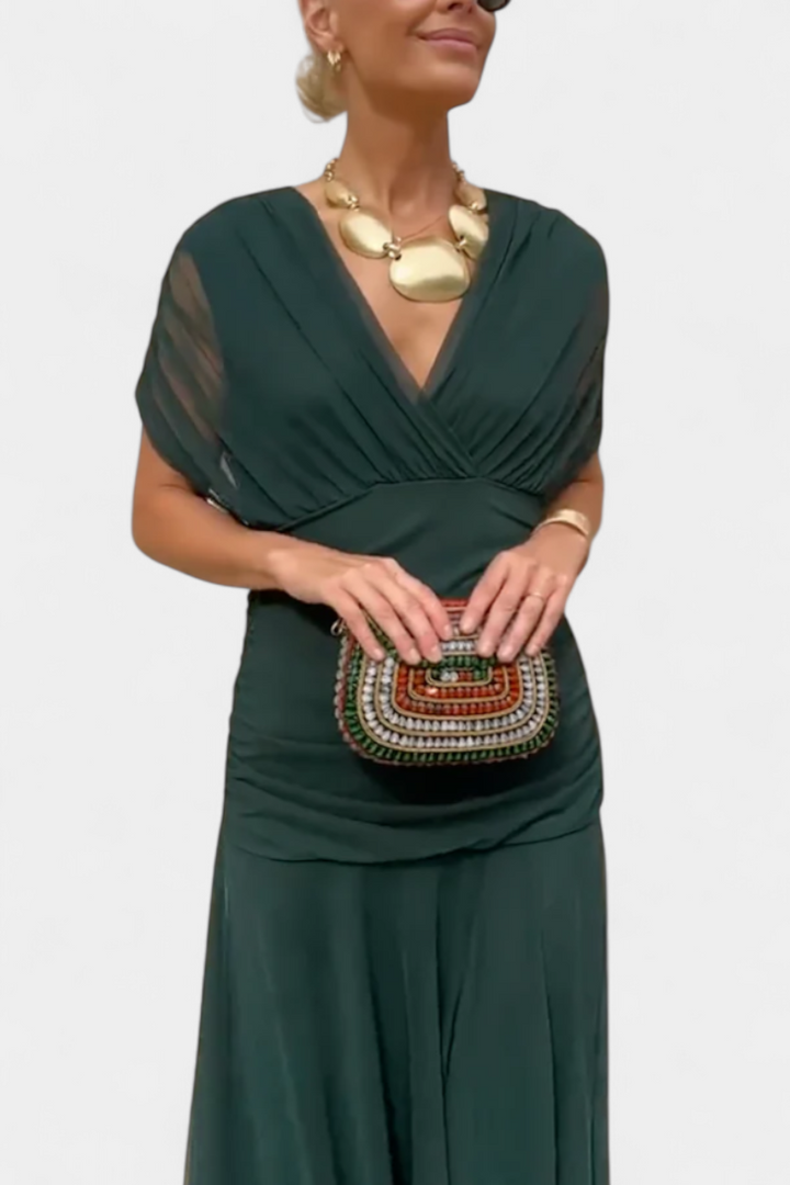 Vestido Elegante con Escote en V