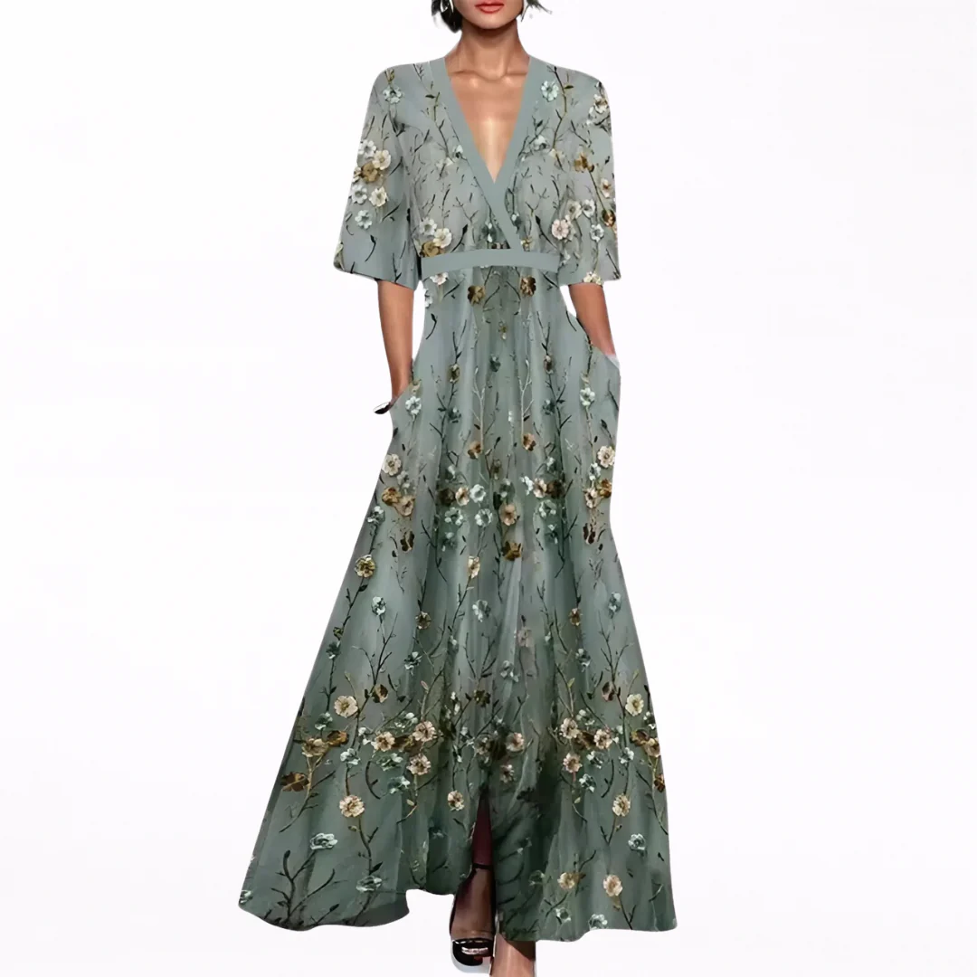 Alma | Vestido Largo Elegante con Flores