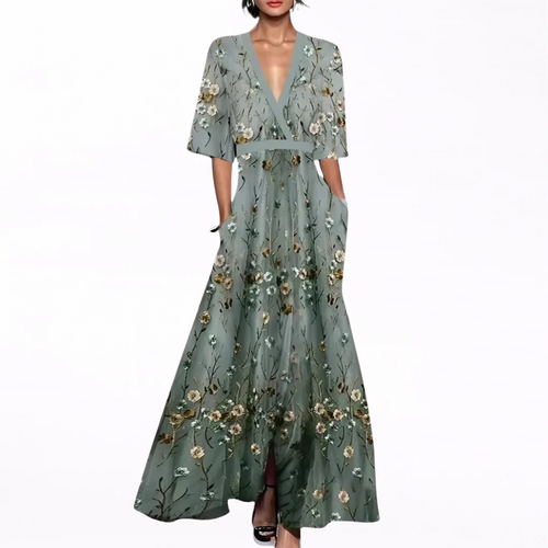 Alma | Vestido Largo Elegante con Flores